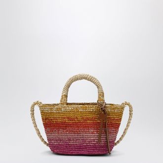 Maneb&igrave; Mini Sunset Glow Panier bag in raffia