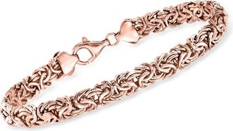 Ross-Simons 18kt Rose Gold Over Sterling Byzantine Bracelet