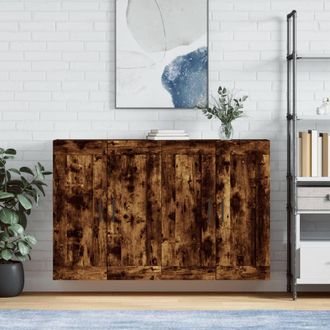 vidaXL Vidaxl - Armarios De Pared 2 Uds Madera De Ingenier&iacute;a Roble Ahumado