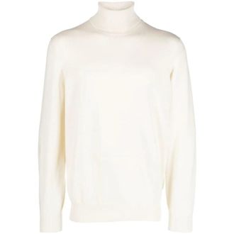 Brunello Cucinelli Mens Off White Wool Turtleneck Sweater, Size 50