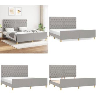 vidaXL Giroletto senza Materasso Grigio Chiaro 160x200 cm Tessuto - Testiera letto - Letto con testiera