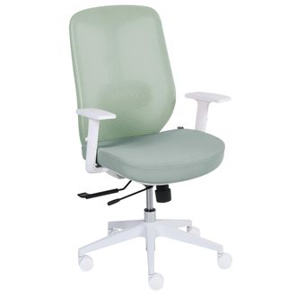 Beliani Silla De Oficina Ergon&oacute;mica Con Soporte Lumbar Reposabrazos Ajustables Asiento Deslizante De Malla Verde Zeler