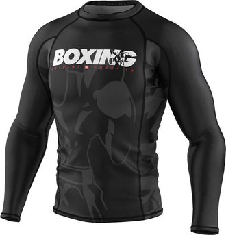 OEM Camiseta De Manga Larga Para Hombre, Estilo Rashguard, Para Boxeo, Talla L, Color Negro