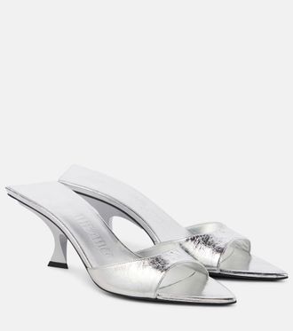 The Attico Mules Bes 65 in pelle metallizzata
