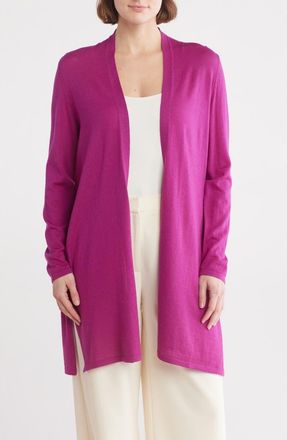 Eileen Fisher Open Front Merino Wool Cardigan in Cerise at Nordstrom Rack, Size Xx-Small