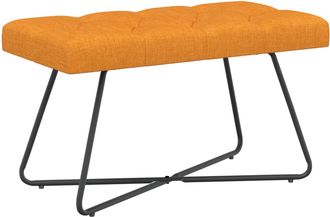 vidaXL Banco Con Tapicer&iacute;a Con Botones Amarillo Oscuro 80 X 40 X 46 Cm Vidaxl