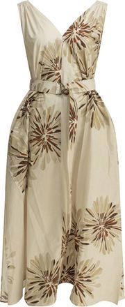 Brunello Cucinelli Brunello Cucinelli midi-jurk met bloemenprint