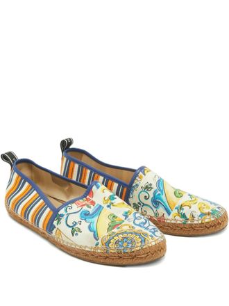 Dolce & Gabbana Majolica canvas espadrilles - White
