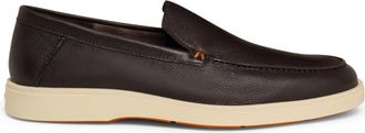 Santoni Schoenen, Heren, Bruin, 44 1/2 EU, Leer, Leren Loafer