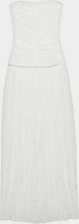 SIMKHAI Danielle Strapless Crinkle Jersey Bustier Gown