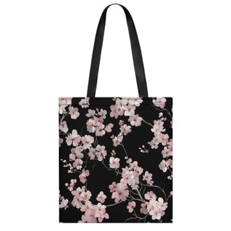 Generic Cherries Flowers Blossoming Womens Tote Casual Shopping Bag Lightweight Shoulder Bags Hobos Handbag for Work Travel Daily 35x40cm