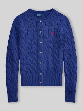 Polo Ralph Lauren Slim Fit Strickjacke aus reiner Baumwolle in Royal, Gr&ouml;&szlig;e XXL