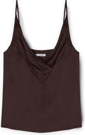 Motivi Top met gedrapeerde rand - Dames - Tops zonder mouwen - Bruin - 2XS - Polyester - Tops