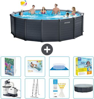 Intex Piscina Graphite Panel Redonda - 478x124 Cm - 9-piezas S639