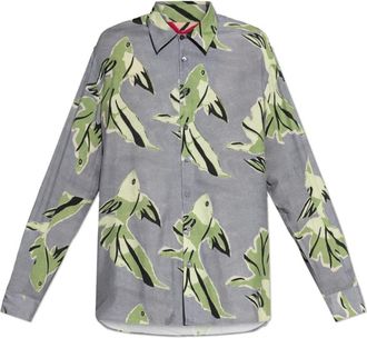 Paul Smith Printed Shirt - Heren - Casual Overhemden - Grijs - XL - Leer - Overhemden