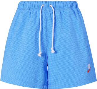 Nike Sportswear Solid Color Logo Micro Mark waterproof Woven Sports Shorts Blue DM5282-412