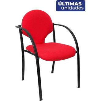 Piqueras y Crespo Pack 2 Sillas Hellin Chasis Negro Aran Rojo