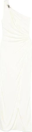Versace Viscose-Jersey Gedrapeerde Jurk - Dames - Feestkleedjes - Wit - M - Kleedjes