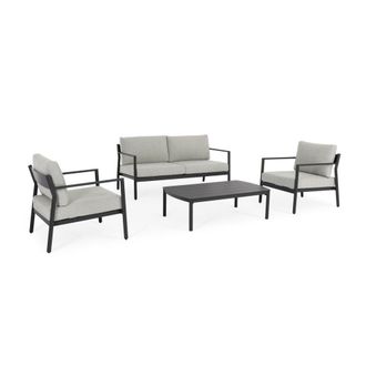 Konte Design Set jard&iacute;n: 2 sillones, sof&aacute; 2 plazas y mesa baja