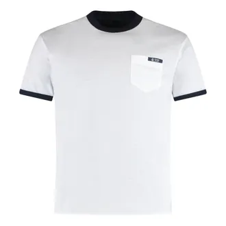Prada T-Shirts, male, White, Size: S Reversible cotton T-shirt