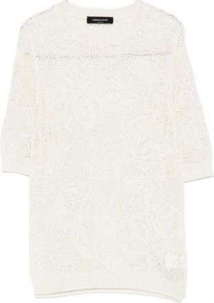 Fabiana Filippi White Knitted Round Neck T-Shirt