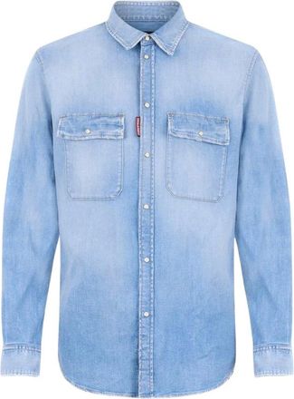 Dsquared2 Overhemden, Heren, Blauw, L, Denim, Denim Shirt