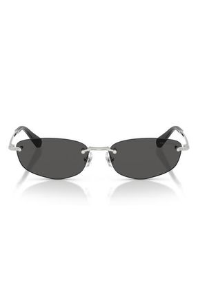 Swarovski 57mm Irregular Sunglasses in Silver /Dark Grey at Nordstrom