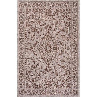 Jonathan Y Designs Jerash Ornate Medallion Indoor/Outdoor Area Rug in Brown/beige at Nordstrom, Size 5Ft 0In X 8Ft 0In