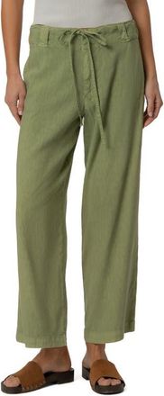 Kut from the Kloth Kate Drawstring Linen Blend Crop Wide Leg Jeans in Celery at Nordstrom, Size 10