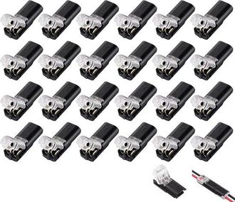 No Brand Conector Impermeable De 24 Piezas, 2 Polos, 12 V, Conexi&oacute;n De 2 Cables, Conectores El&eacute;ctricos Impermeables De 2 Polos, Conectores R&aacute;pidos Sin Costuras