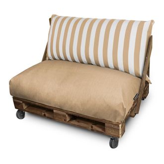 Happers Happers - Coj&iacute;n Para Palets Toldotex Beig Set: Asiento 120x80x20 (liso) + Respaldo 120x45x25 (rayado) Beige