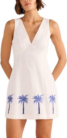 Minkpink Minkpink Isadora Embroidered Linen-Blend Mini Dress
