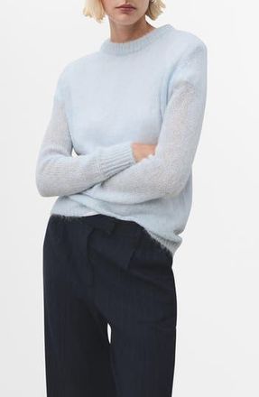 Mango Colorin Crewneck Sweater in Sky Blue at Nordstrom Rack, Size Medium