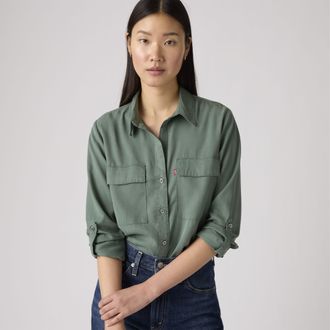 Levi's Doreen Utility Shirt - Womens - 2XS - Green