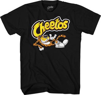 Mad Engine Mens Flamin Hot Cheetos Chester Cheetah Graphic Tee - Retro Streetwear T-Shirt, Black, Large