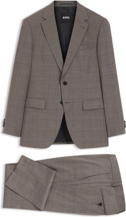 BOSS Two-piece slim-fit suit in checked stretch wool