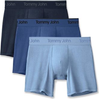 Tommy John Assorted 3-Pack Second Skin 4-Inch Stretch Modal Boxer Briefs in Dress Blues/Blue Quartz/canal at Nordstrom, Size X-Large