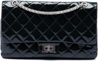 Chanel Pre-owned Double Flap Shoulder Bag - Dames - Vintage Schoudertas - Blauw - ONE Size - Leer - Vintage
