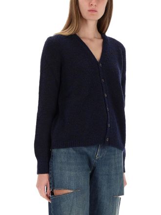 Maison Margiela Virgin Wool Cardigan - Blue