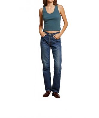 perfectwhitetee Blondie Structured Rib Bra Friendy Tank Top In Slate