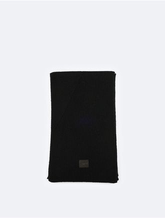 Calvin Klein Womens Solid Ribbed Scarf - Black