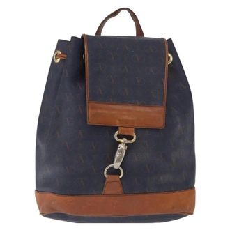 Valentino Garavani Vintage Leather Navy Leather Backpack Bag (Pre-Owned)