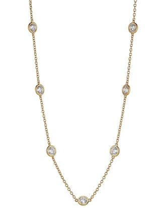 Liv Oliver 18K Over Silver 2.25 Ct. Tw. Cz Station Necklace
