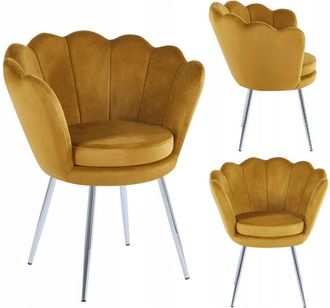 OEM Sill&oacute;n De Terciopelo Curry Para Sal&oacute;n/estudio Con Estructura Plateada Furnitex