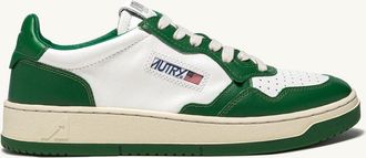 Autry SNEAKERS MEDALIST LOW BICOLOR IN PELLE BIANCA E VERDE