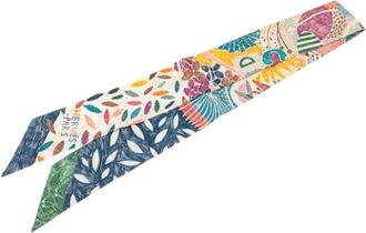 Herm&egrave;s Pre-owned Chacun Fait Son Nid Twilly Sjaal - Dames - Vintage Accessoires - Veelkleurig - ONE Size - Vintage