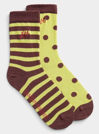 Damson Madder Womens Stripe and polka dot socks Set of 2