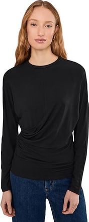 Vince Fixed Drape Long Sleeve Crew Womens Clothing Black : XL, Rayon/Spandex