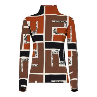 Fendi Turtlenecks, female, Multicolor, Size: 2XS Turtleneck Sweater