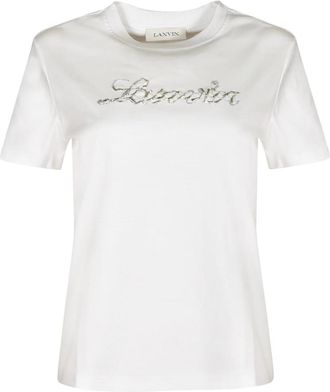 Lanvin Stijlvolle T-shirts en Polos - Dames - T-shirts - Wit - M - Katoen - Tops